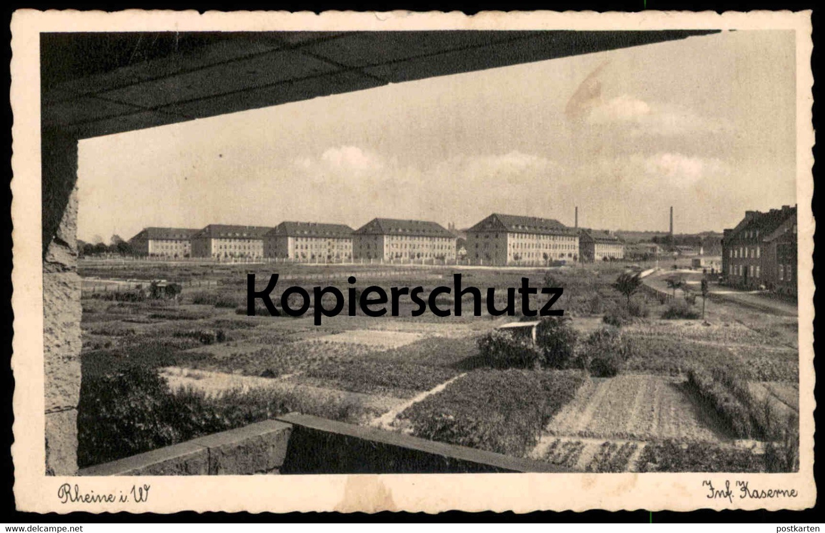 ALTE POSTKARTE RHEINE INFANTERIE KASERNE 1941 Garten Beete Beet Casern Ansichtskarte AK Postcard Cpa - Rheine