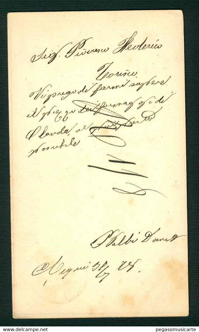 CLH380 -  CARTOLINA POSTALE DI STATO CENTESIMI 0,10 -  STORIA POSTALE 1878 DA ACQUI A TORINO INTERO POSTALE - Ganzsachen