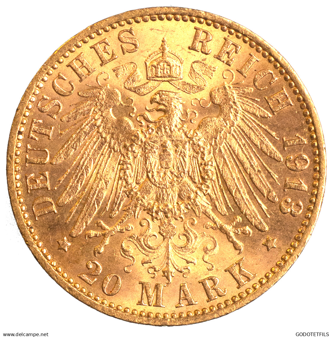 Allemagne-Ville Libre DHambourg 20 Mark 1913 Hambourg - 5, 10 & 20 Mark Oro