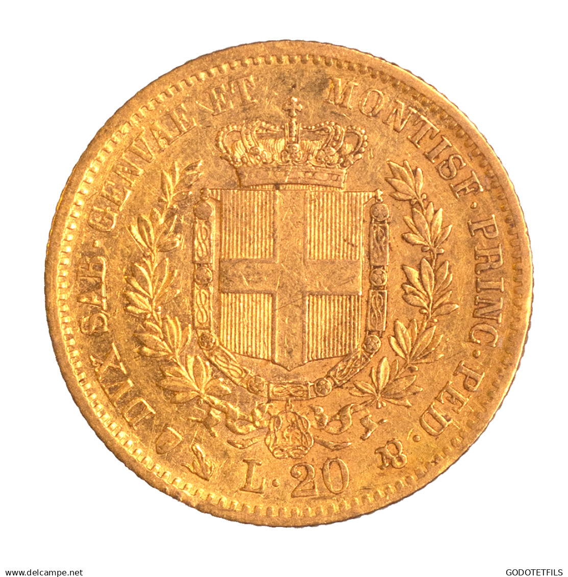 Royaume De Sardaigne-20 Lire Or Victor-Emmanuel II 1852 Gênes - Andere & Zonder Classificatie