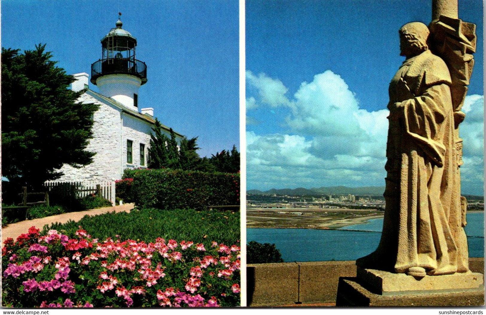 California San Diego Old Point Loma Lighthouse And Cabrillo Statue - San Diego