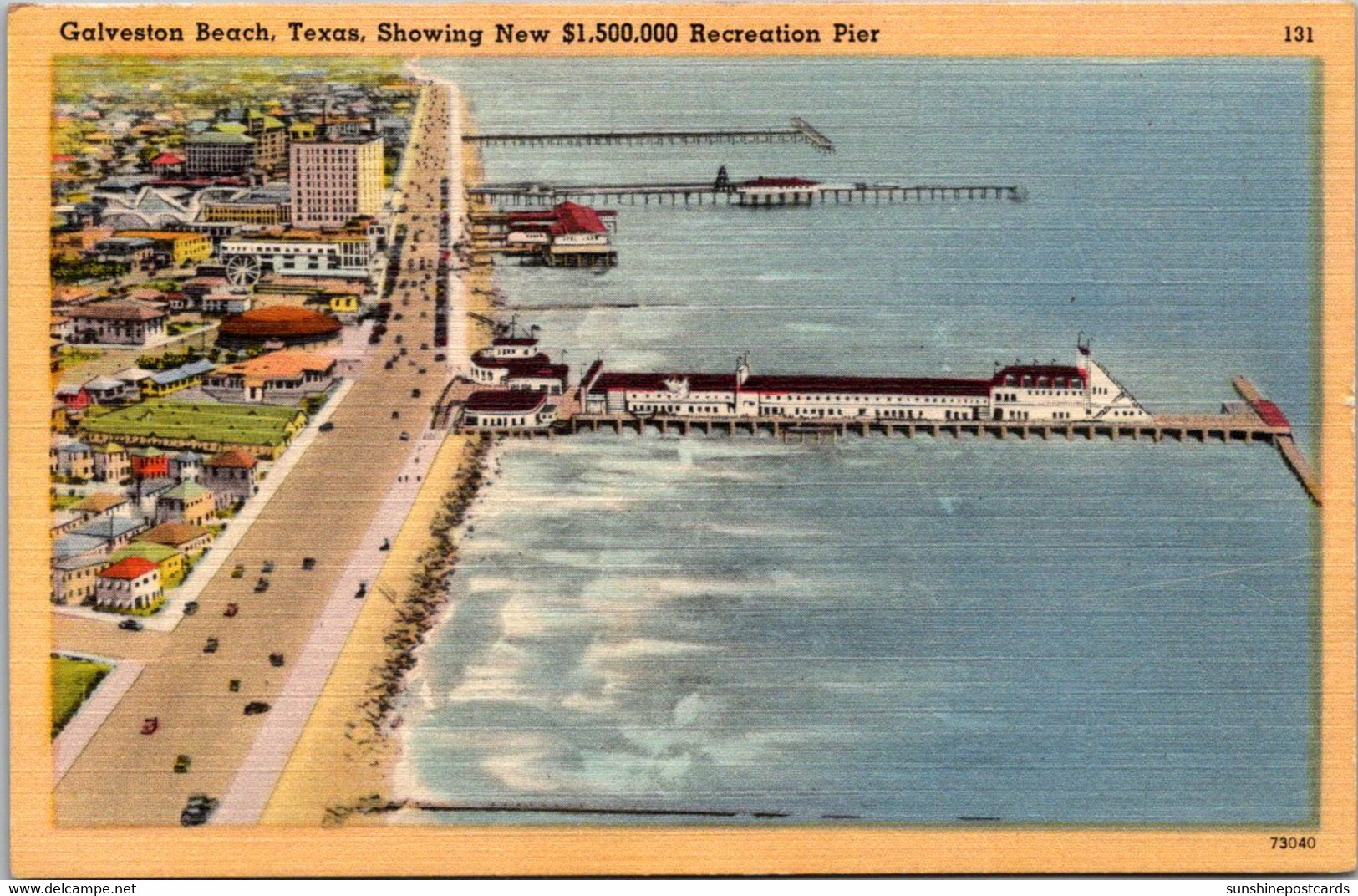 Texas Galveston Beach Showing New $1,500,000 Recreation Pier - Galveston