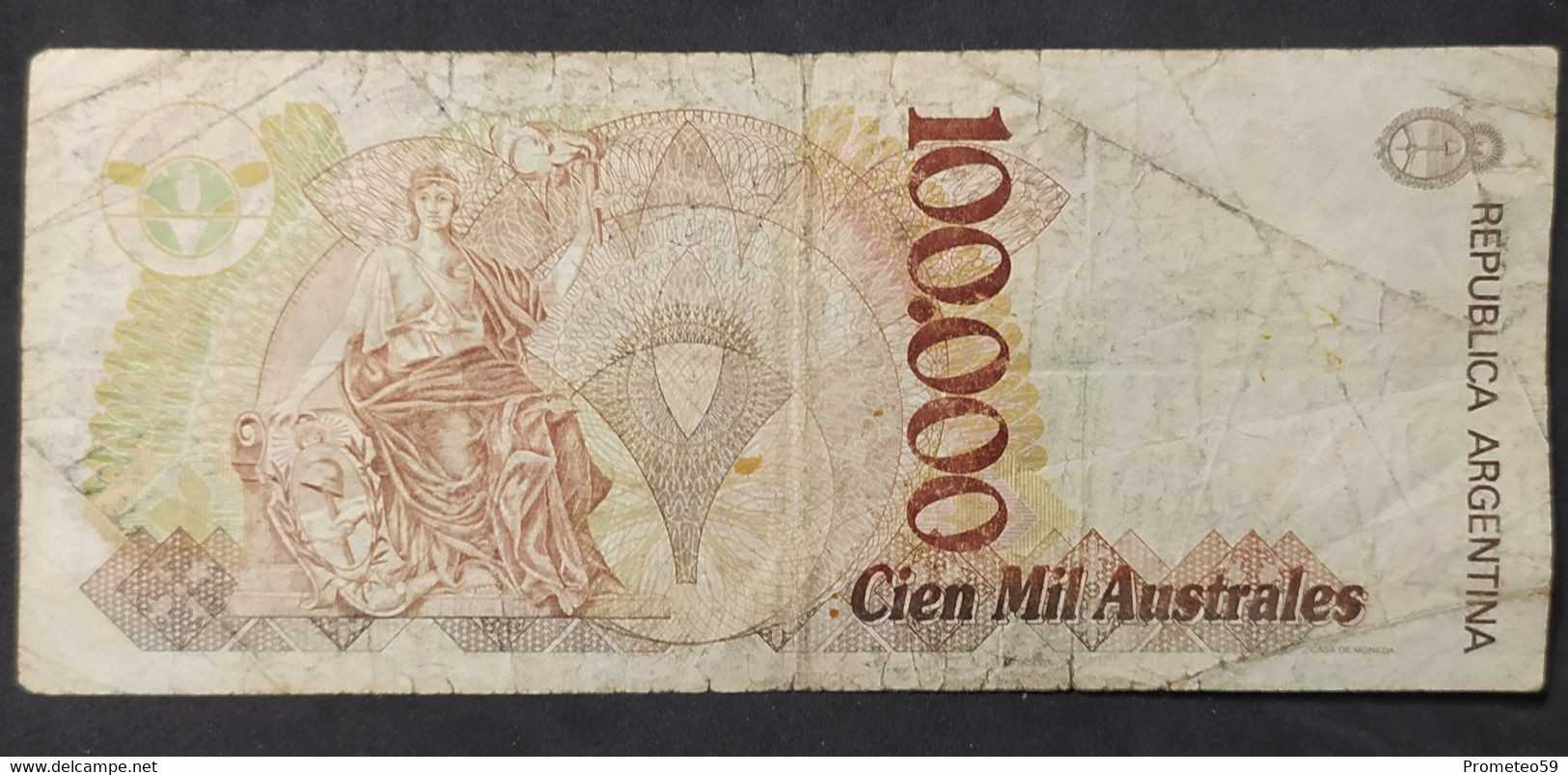 Argentina – Billete Banknote De 100.000 Australes – Serie A – Año 1990 - Argentine