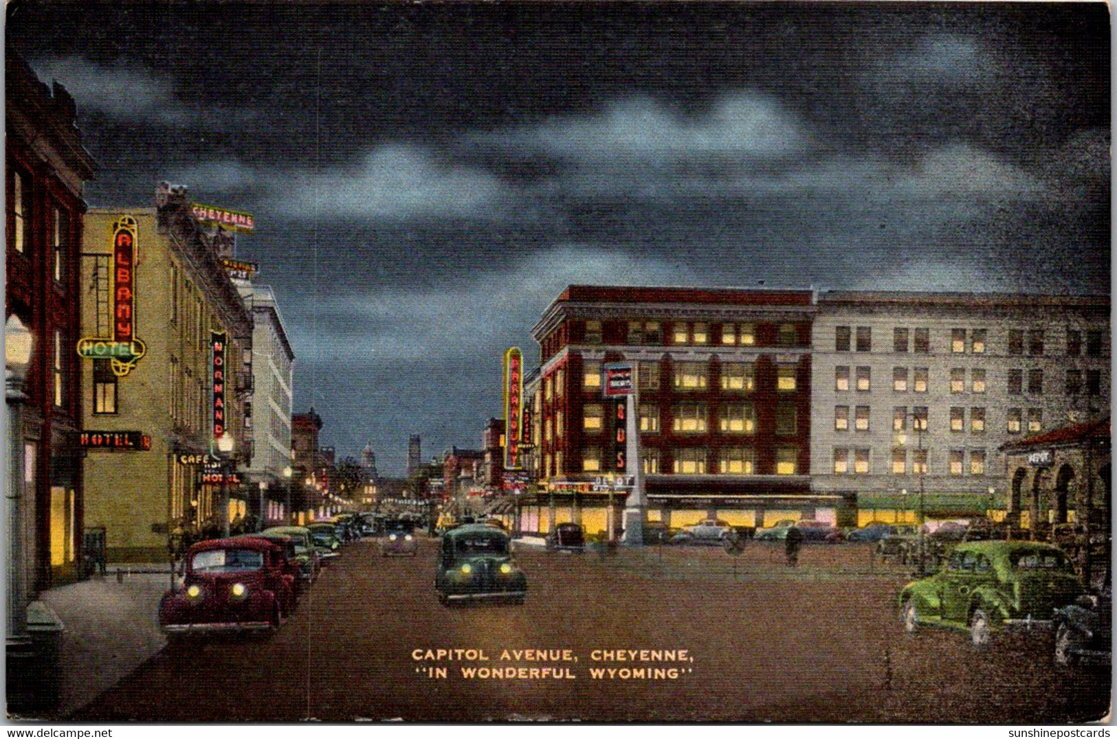 Wyoming Cheyenne Capitol Avenue At Night - Cheyenne