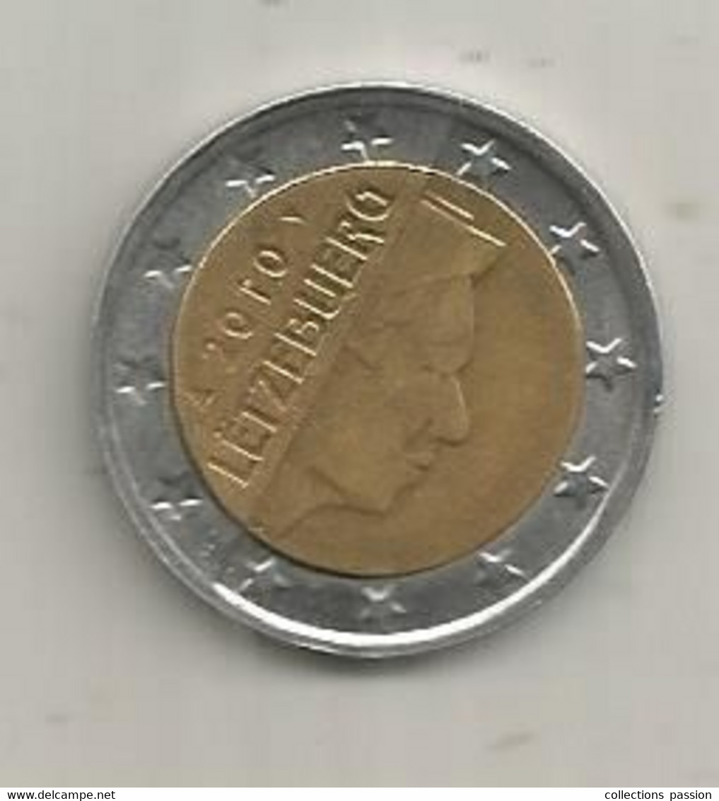 Do, MONNAIE, LUXEMBOURG,commémorative,  2 Euro, LETZEBUERG,2010 , Fautée : Décallage Des 2 Matières - Luxembourg