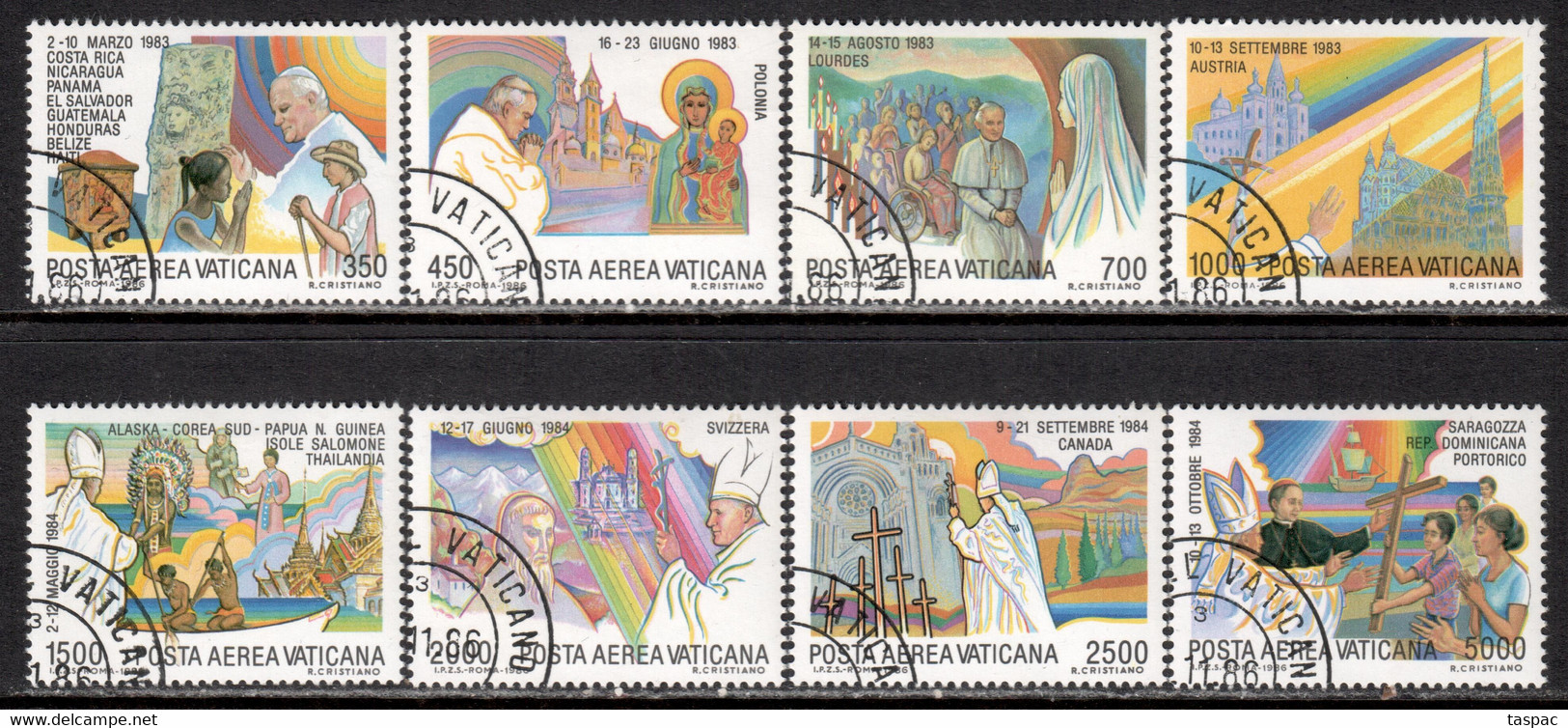 Vatican 1986 Mi# 899-906 Used - Journeys Of Pope John Paul II, 1983-84 - Oblitérés