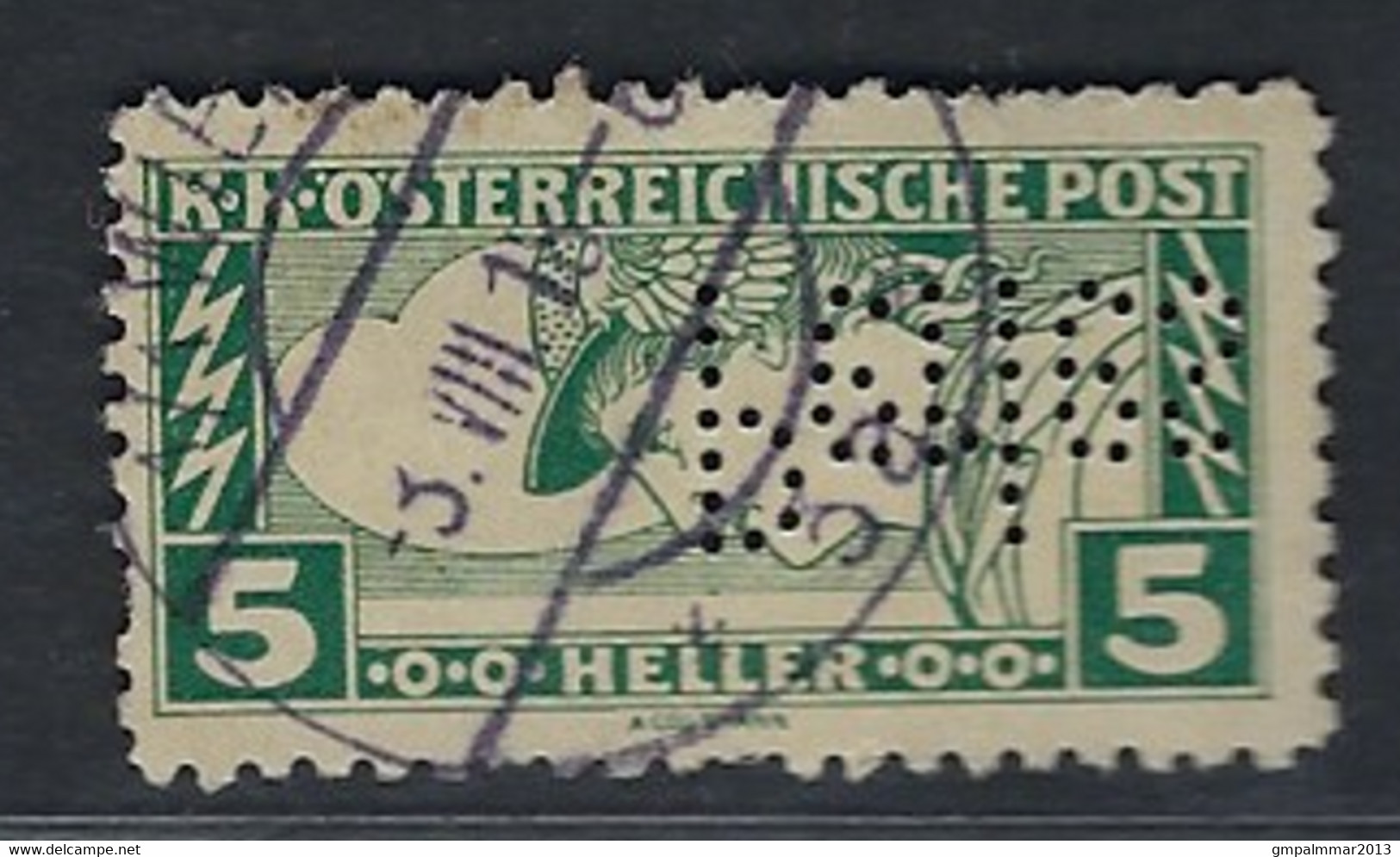 PERFIN / PERFO / LOCHUNG " PERLES " 1918 AUSTRIA / OOSTENRIJK  ; See 3 Scans ! LOT 195 - Variétés & Curiosités