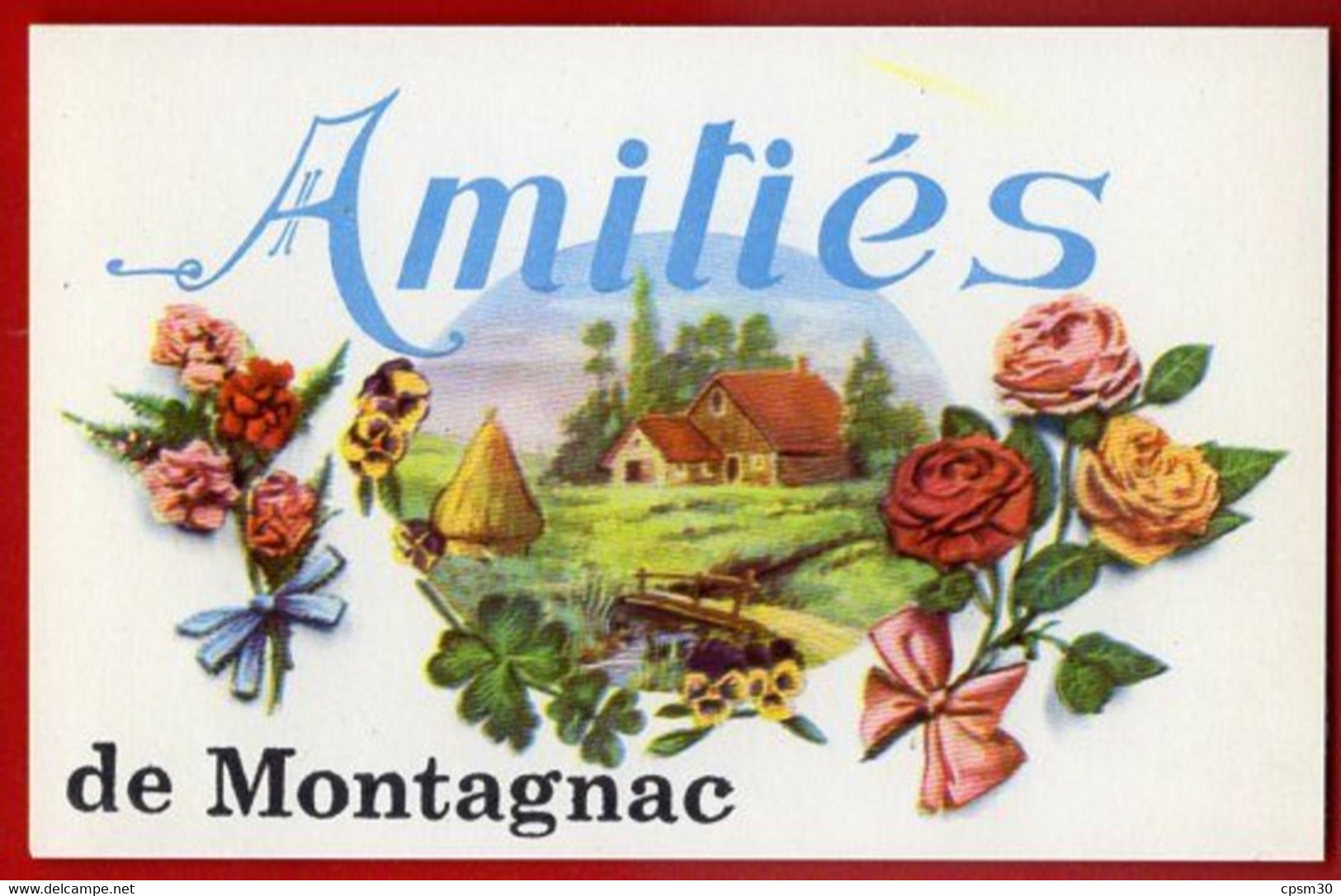 34 Hérault - Cpsm Carte Fantaisie MONTAGNAC Amities Baisers Bonjour De .....(quatre Cartes Différentes) - Montagnac