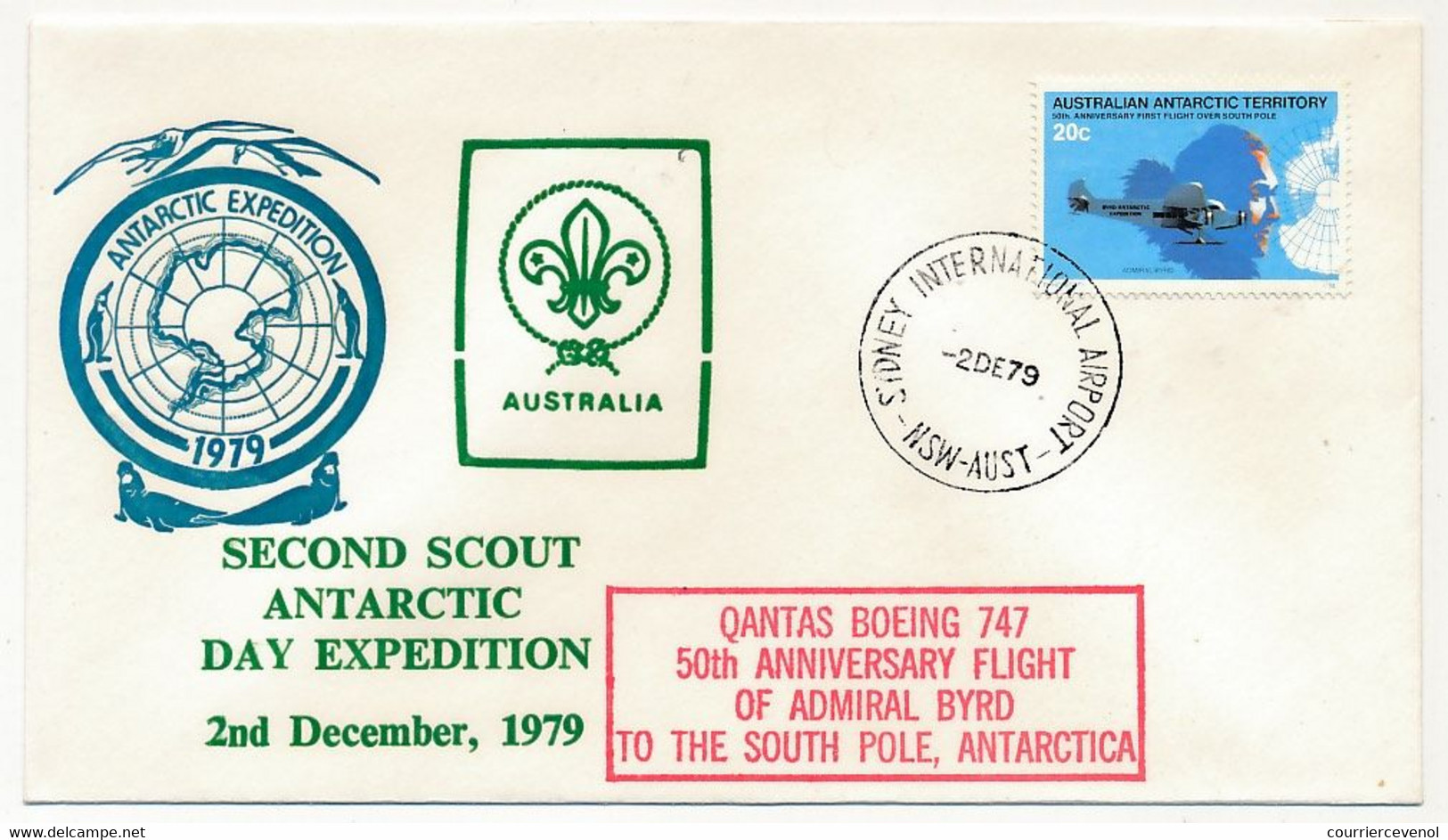 ANTARCTIQUE AUSTRALIEN - Env Illustrée "Second Scout Antarctic Day Expedition" 2 Dec 1979 - Sydney Airport - Covers & Documents