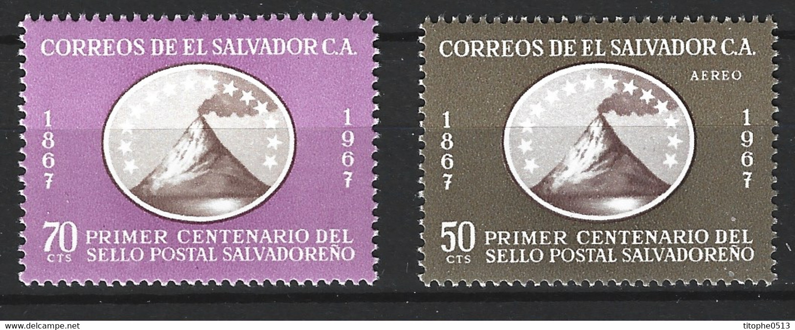 SALVADOR. N°723 + PA 220 De 1967. Volcan San Miguel. - Volcans