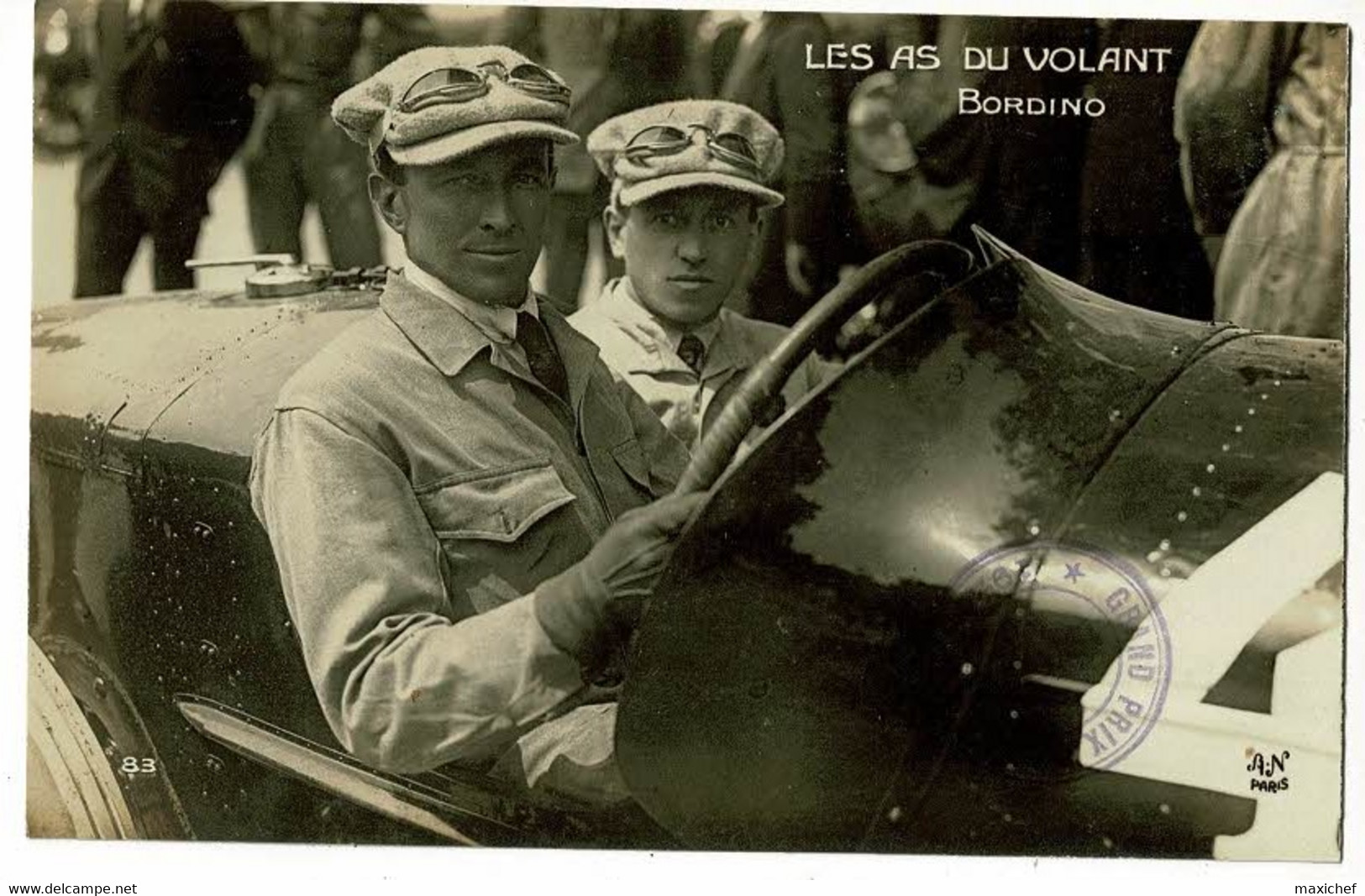 Grand Prix D'Europe Lyon 1924 (tampon) - Les As Du Volant - Pietro Bordino N° 12 Sur Fiat 805, Abandon - Pas Circulé - Grand Prix / F1