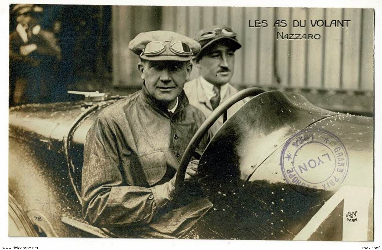 Grand Prix D'Europe Lyon 1924 (tampon) - Les As Du Volant - Felice Nazzaro N° 5 Sur Fiat 805, Abandon - Pas Circulé - Grand Prix / F1