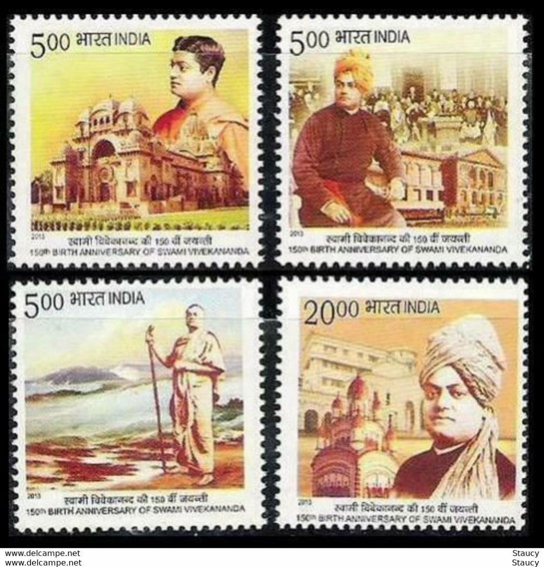 India 2013 Swami Vivekananda 150th Birth Anniversary Religious Philosopher 4v SET MNH - Altri & Non Classificati