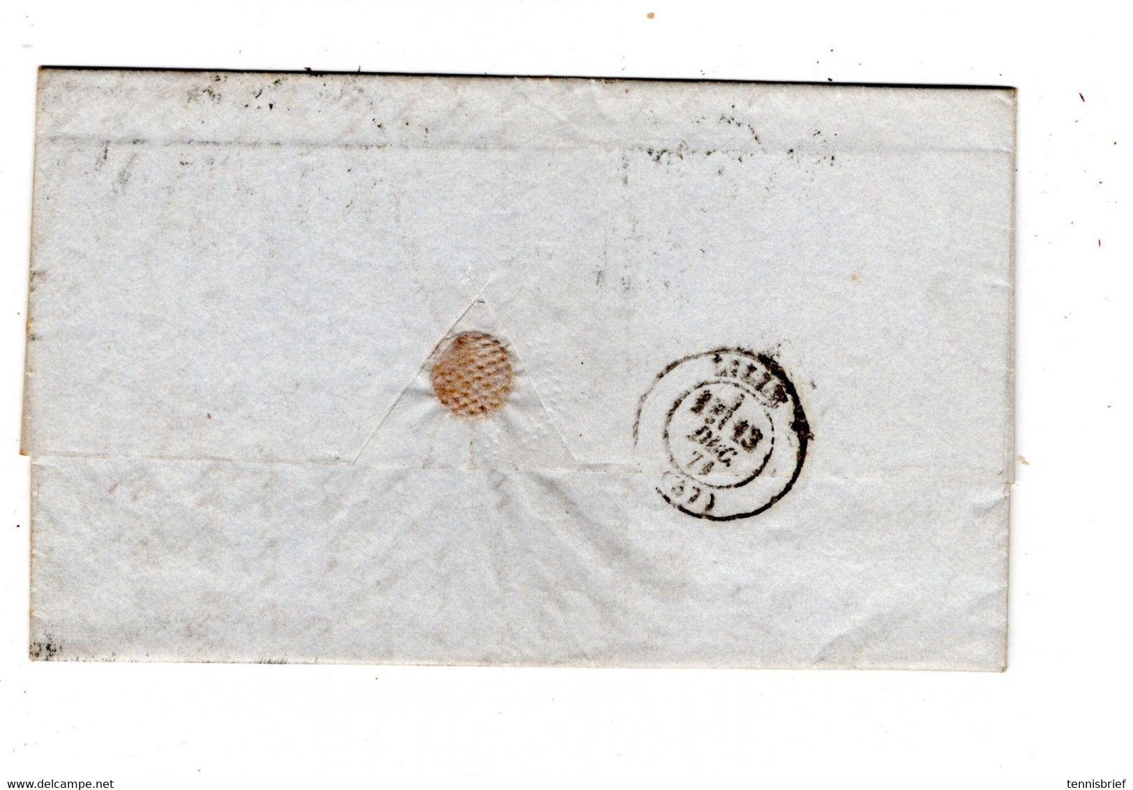 1871 , 1 P. , Clear Canc. " LONDON" -" INSUFFICIENTLY STAMED ",cover  To Lille In France - Brieven En Documenten