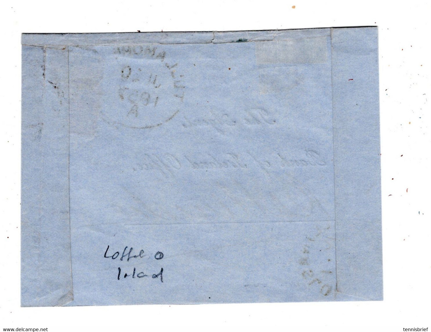 1857 ,1 P., Clear Irish Spoon Cancel " TULLAMORE  - 438 ",front Of Cover Only , Arrival Postmark In Front - Covers & Documents