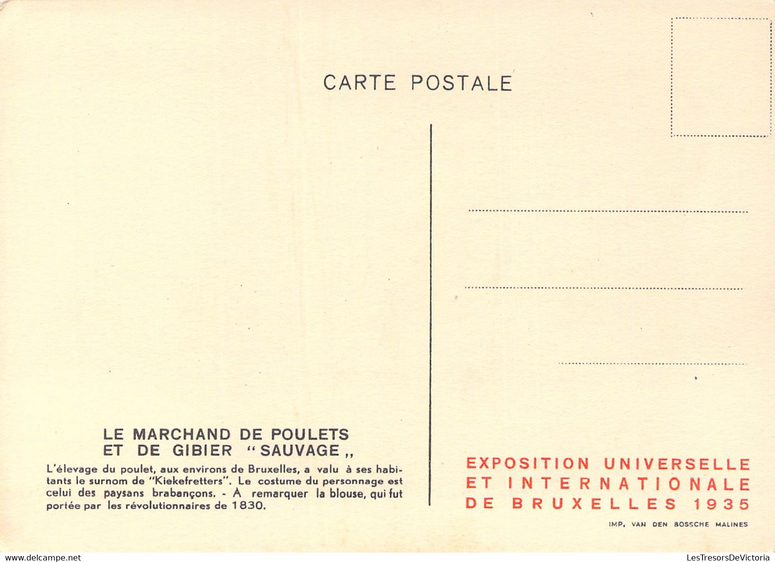 CPA - VIEUX METIERS - Types Et Costumes Brabançons Vers 1835 - Série 3 N°6 - Le Marchand De Poulets - J THIRIAR - Altri & Non Classificati