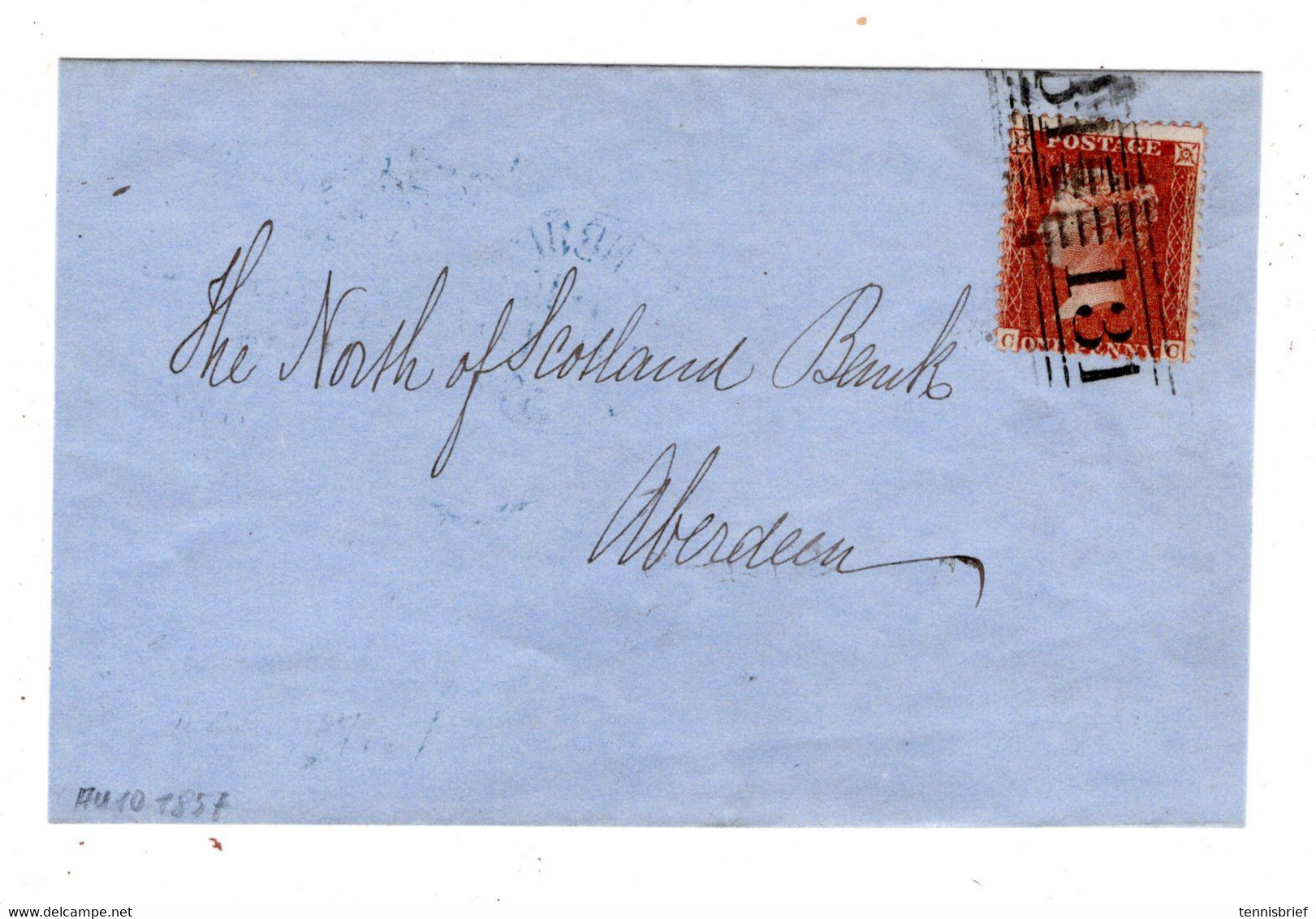 1857 , 1 P. , Clear  Edinburgh Roller  Canc. " 131 "  Only Part Of Cover To Aberdeen - Cartas