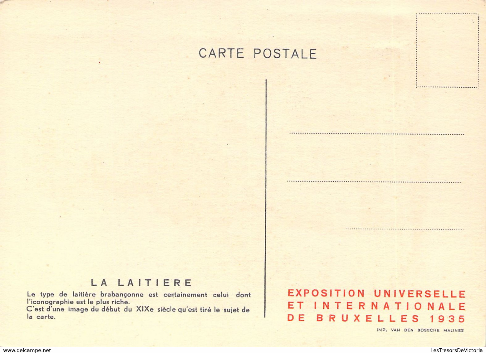 CPA - VIEUX METIERS - Types Et Costumes Brabançons Vers 1835 - Série 4 N°5- La Laitière - J THIRIAR - Andere & Zonder Classificatie