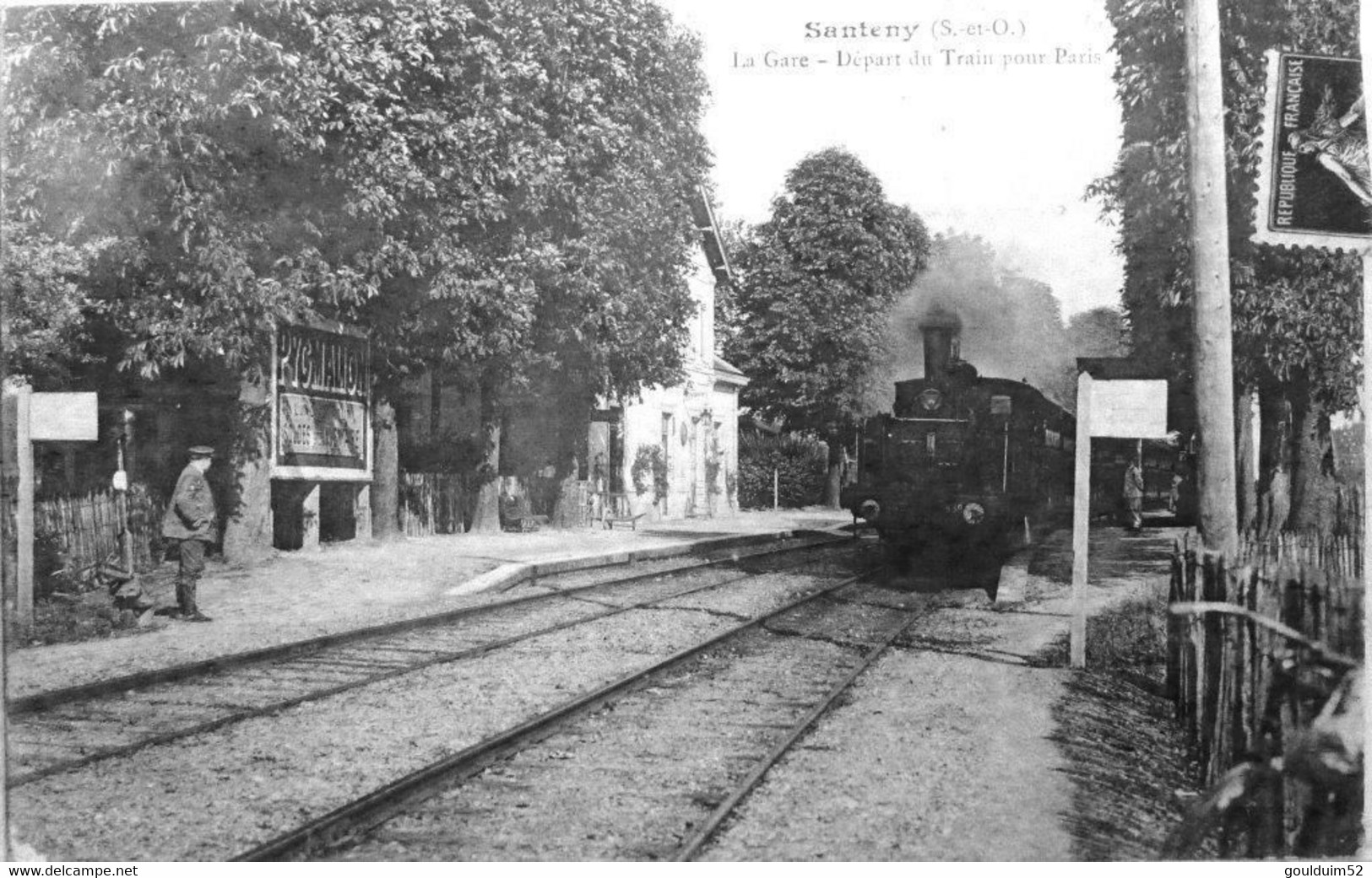 La Gare, Départ Du Train Pour Paris - Santeny