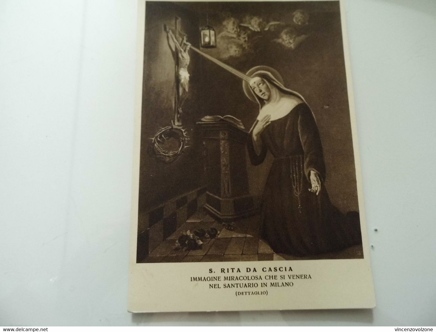 Cartolina "S. RITA DA CASCIA IMMAGINE MIRACOLOSA CHE SI VENERA NEL SANTUARIO DI MILANO" - Santi