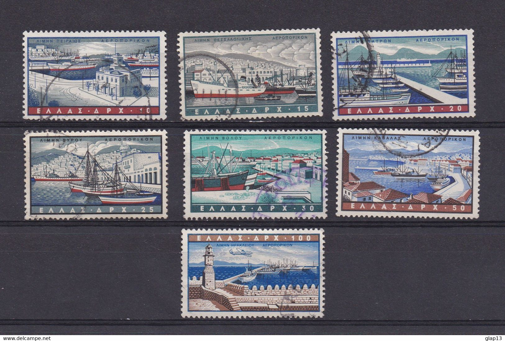 GRECE 1958 PA N°69/75 OBLITERE VUES DE PORTS - Gebraucht