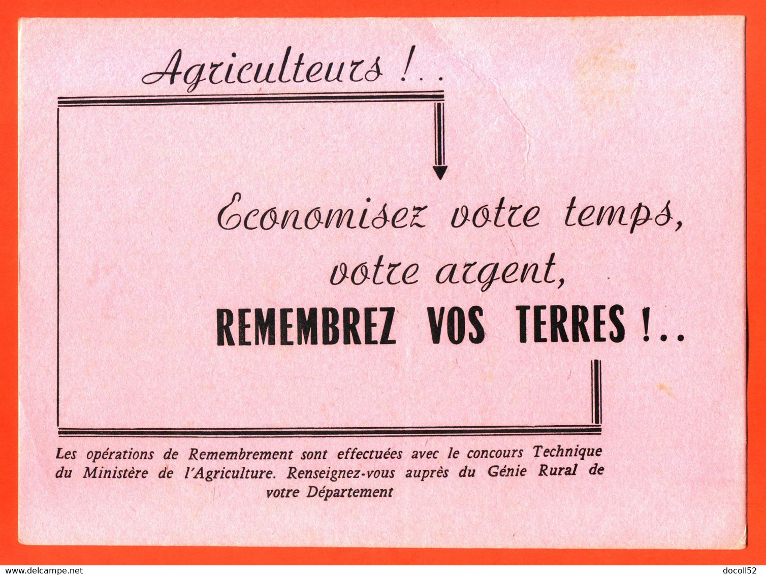 BUVARD  " AGRICULTEURS ! REMENBREZ VOS TERRES !.. " - Agricoltura