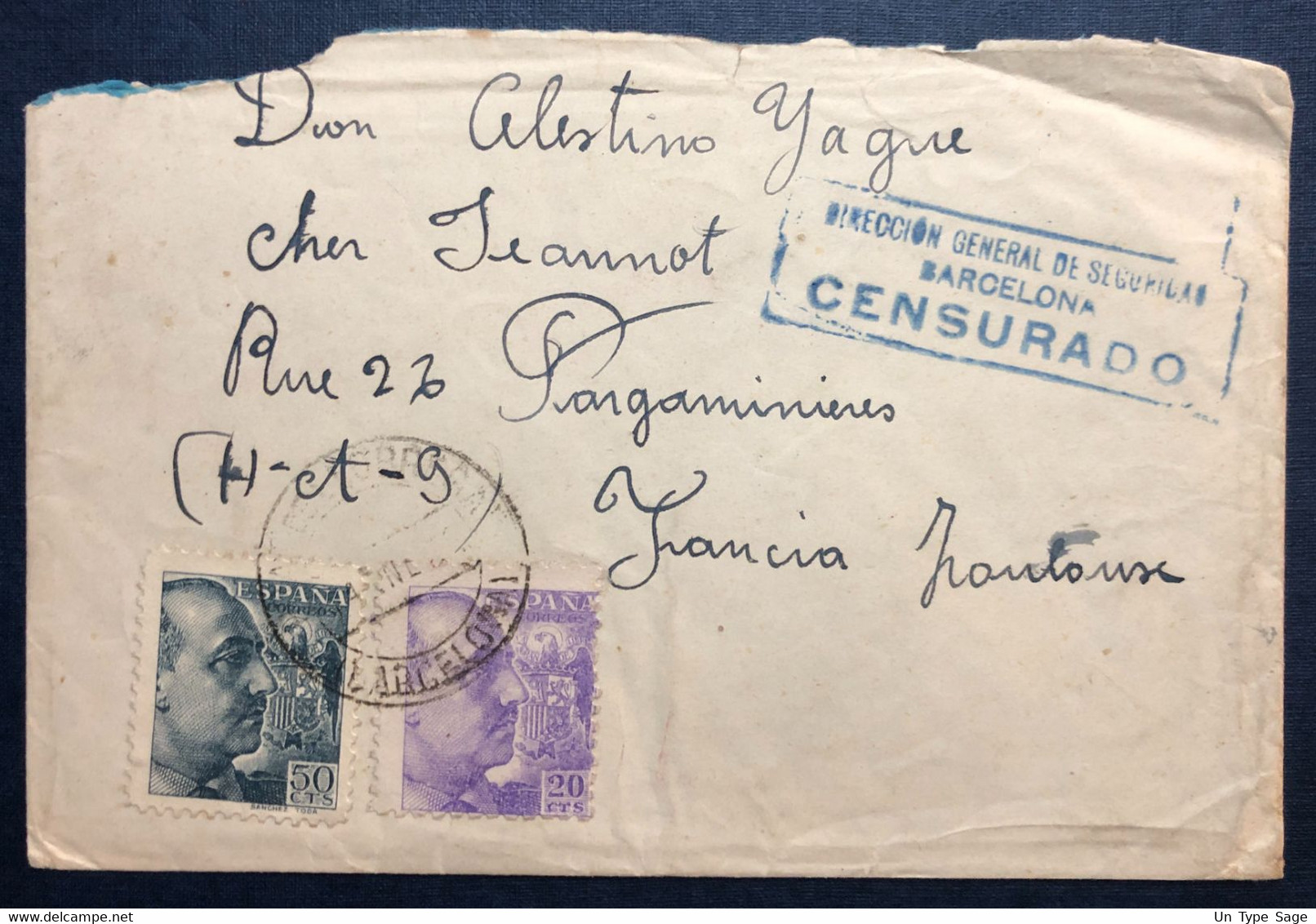 Espagne, Divers Sur Enveloppe (manque Rabat) De Barcelone + Censure - (B4332) - Cartas & Documentos