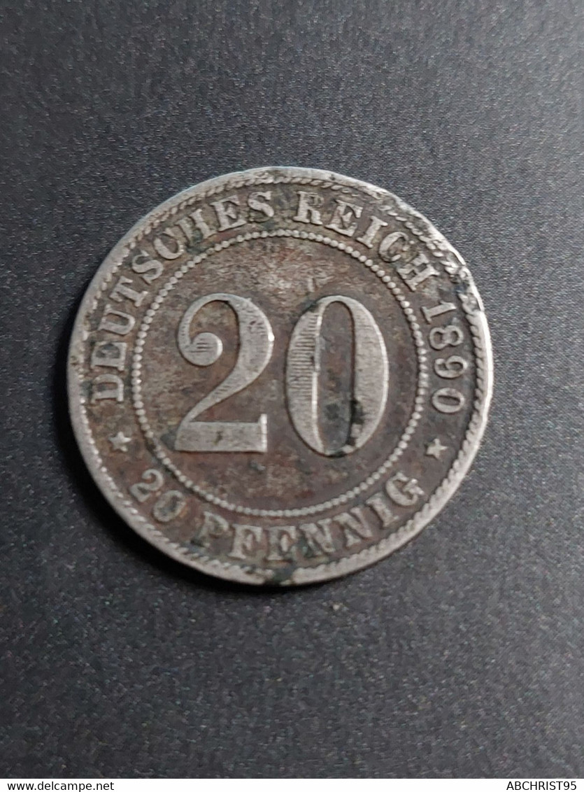 RARE.20 PFENNING.1890 J - 20 Pfennig