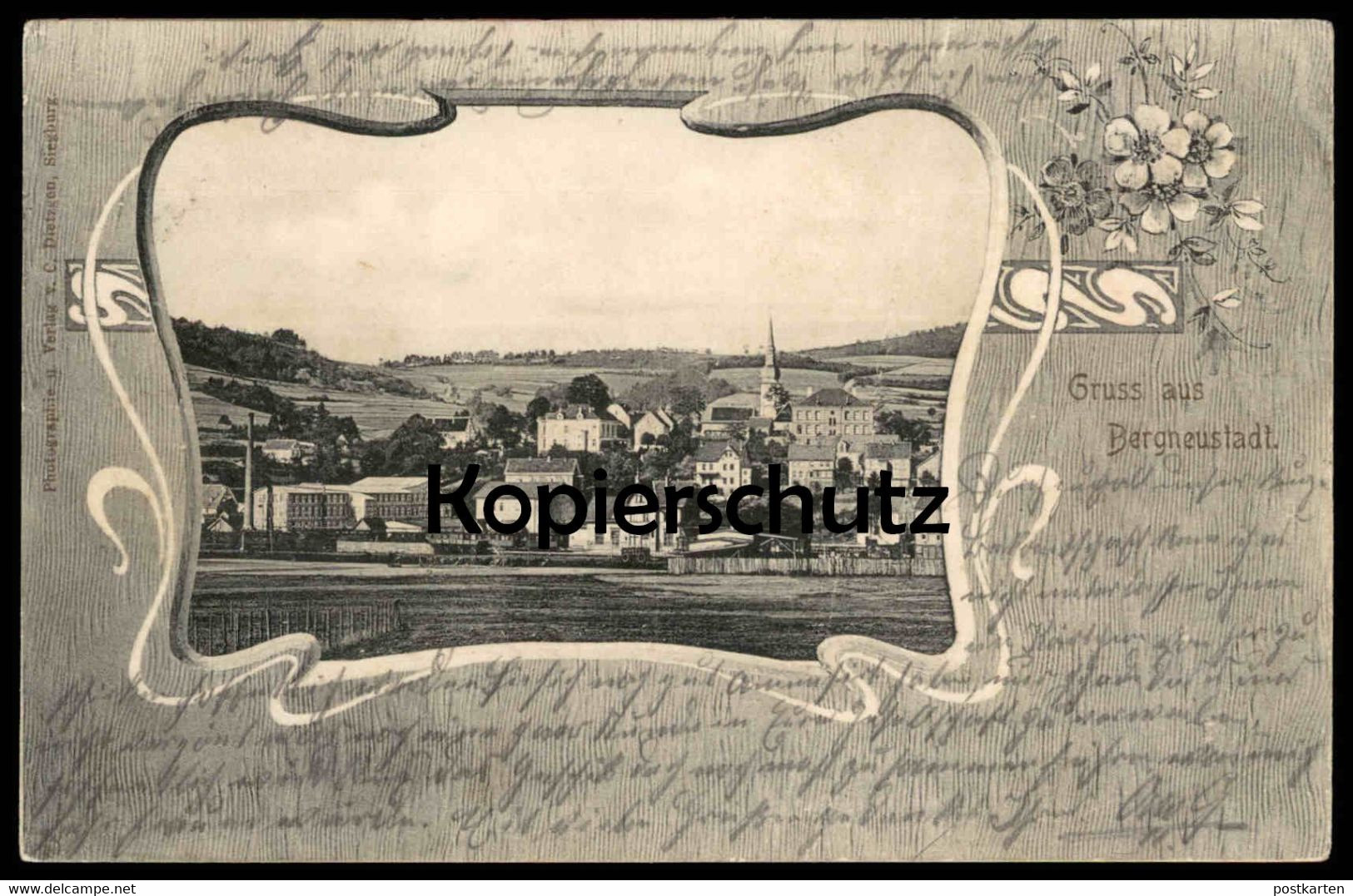 ALTE JUGENDSTIL POSTKARTE GRUSS AUS BERGNEUSTADT 1903 PANORAMA Ansichtskarte AK Postcard Cpa - Bergneustadt