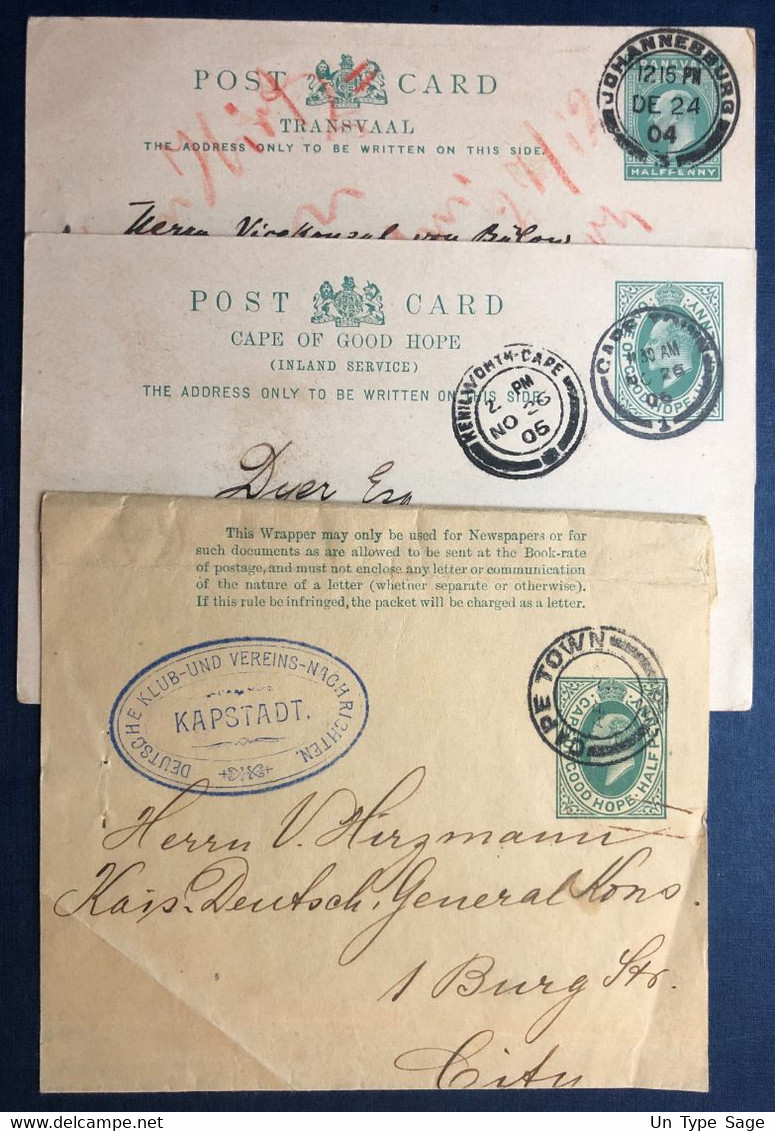 Afrique Du Sud, Lot De 3 Entiers, Années 1900 - (B4345) - Ohne Zuordnung