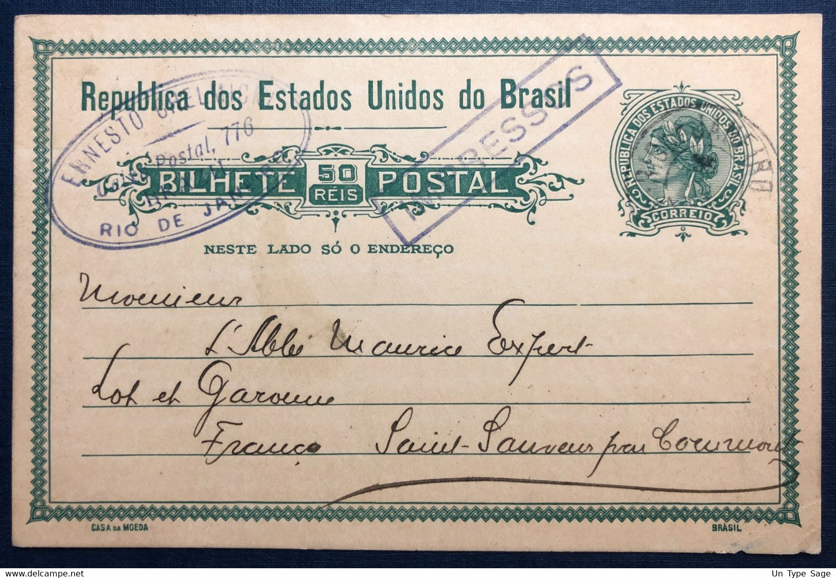 Brésil, Entier-carte De Rio De Janeiro 1.4.1919 Pour La France - (B4347) - Brieven En Documenten