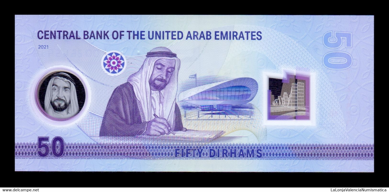 Emiratos Arabes Unidos United Arab 50 Dirhams Commemorative 2021 (2022) Pick New Polymer Ebc Xf - Ver. Arab. Emirate