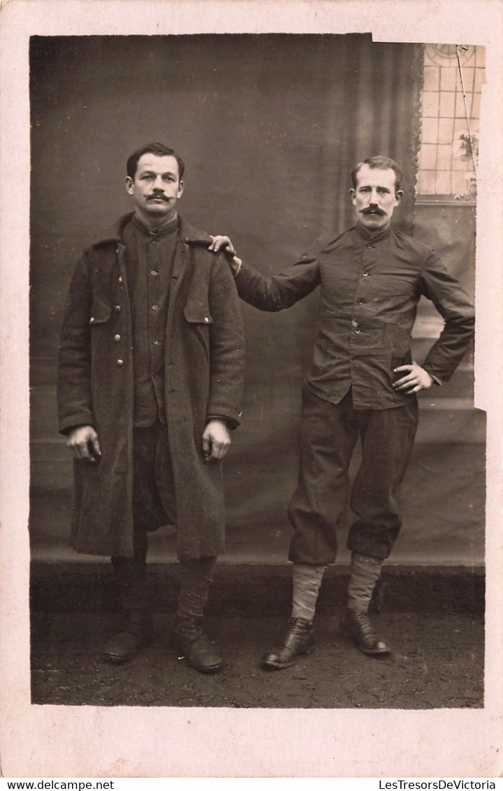 CPA - Militaria - Carte Photo  - Identification Charles Duchêne - Pierre Gablin - Saint Remy - Calvados - Personnages