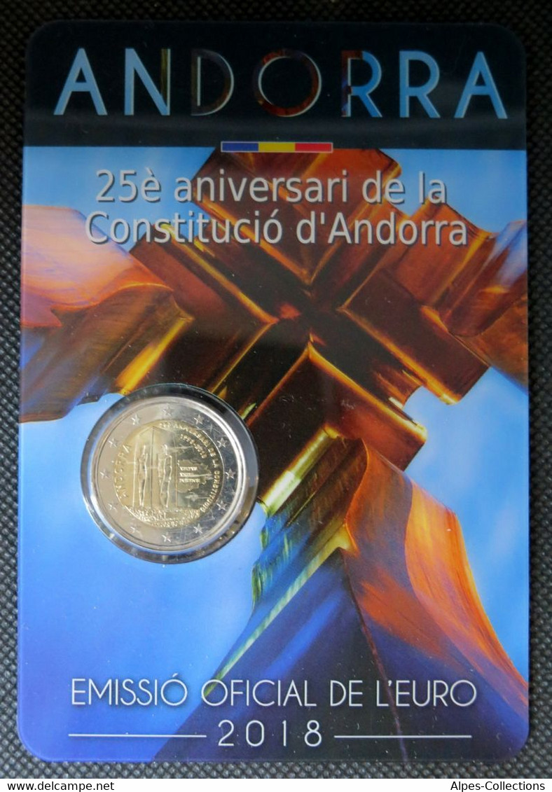 AN20018.1 - COINCARD ANDORRE - 2018 - 2 € Comm Constitution De L'Andorre - Andorra