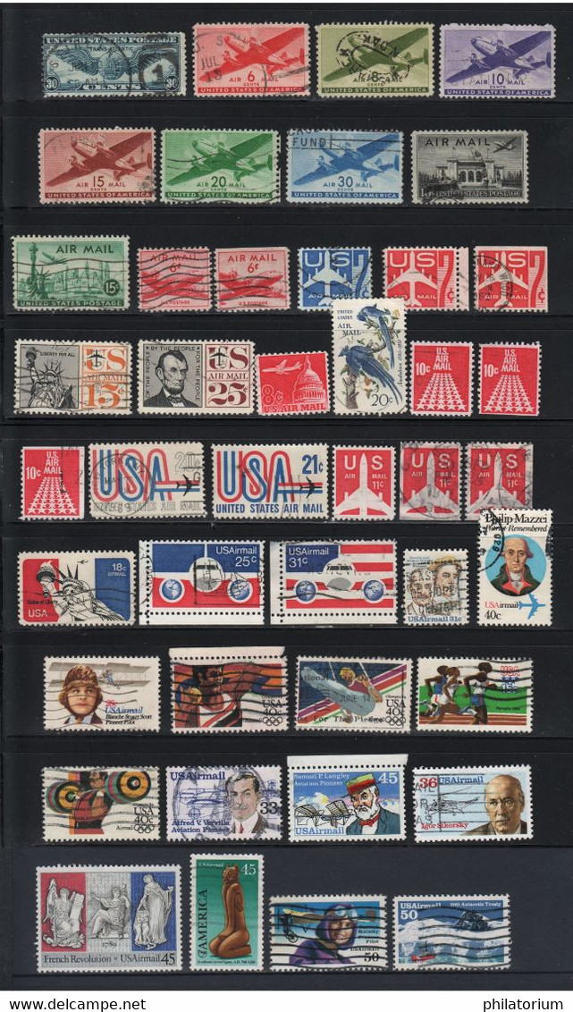 USA, Etat Unis, Lot  Timbres Oblitérés Poste Aérienne - Autres & Non Classés