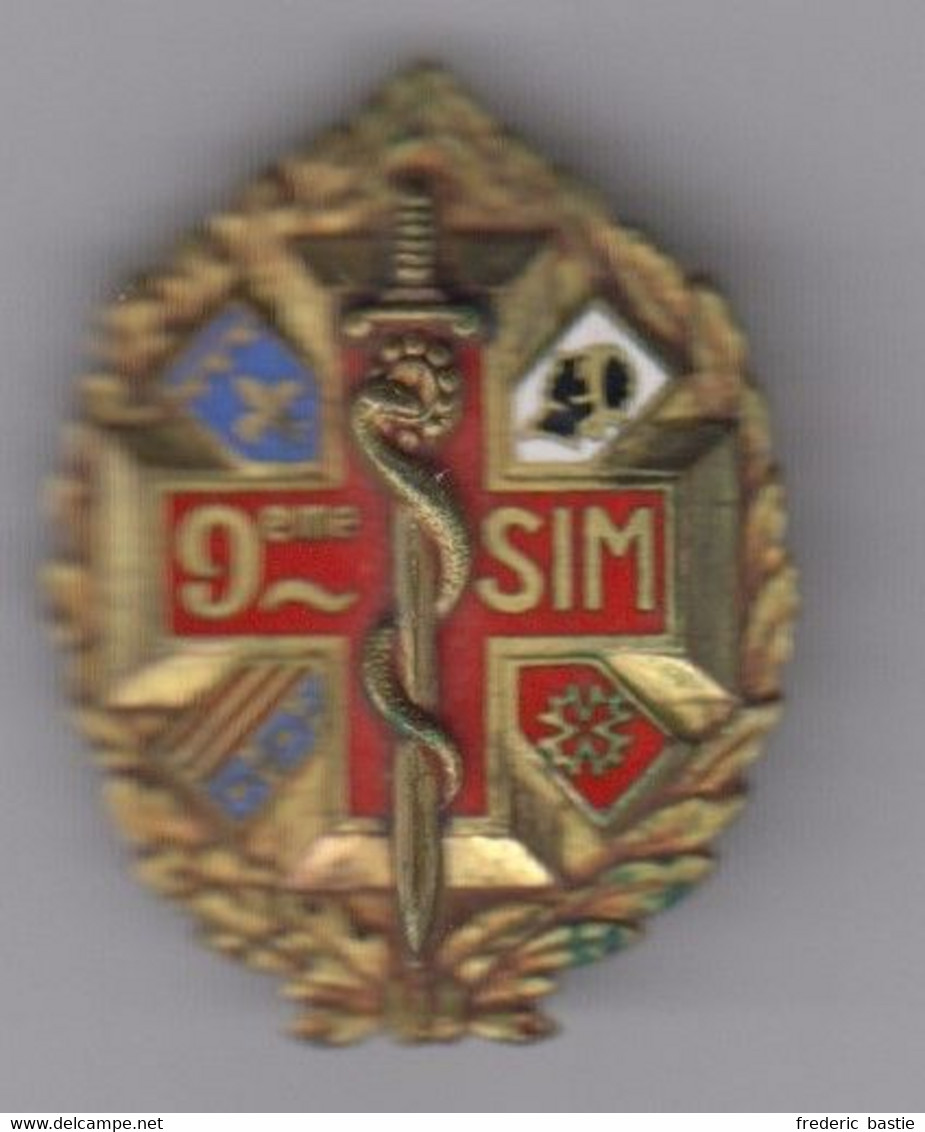 9e SIM  - Insigne émaillé Drago Béranger Déposé H. 561 - Medicina