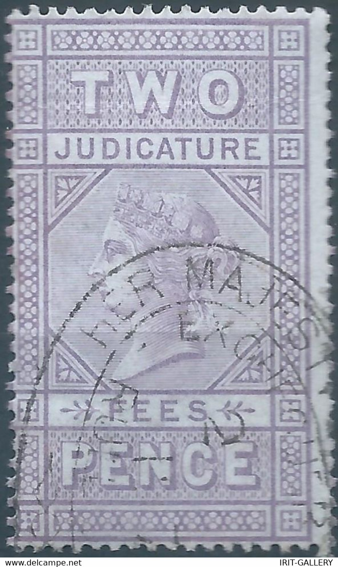 Great Britain-ENGLAND,Queen Victoria,1880-1900 Revenue Stamp Tax Fiscal,JUDICATURE FEES,2 Pence,Used - Fiscaux