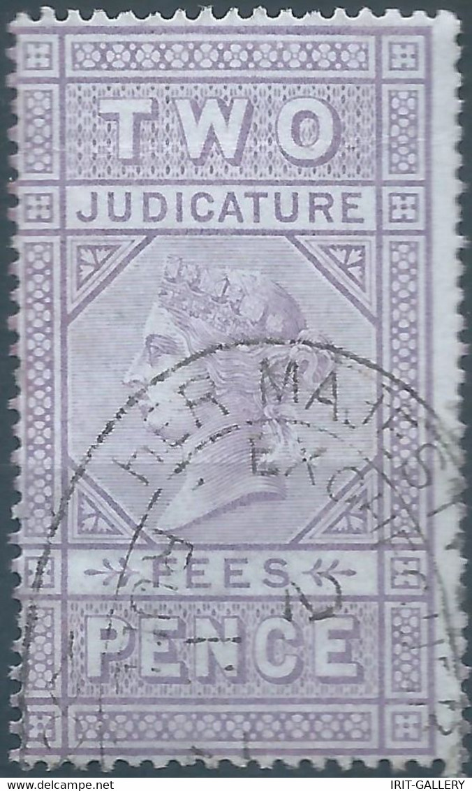 Great Britain-ENGLAND,Queen Victoria,1880-1900 Revenue Stamp Tax Fiscal,JUDICATURE FEES,2 Pence,Used - Fiscali