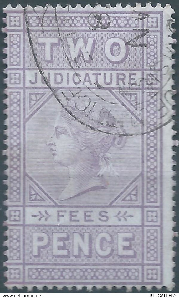 Great Britain-ENGLAND,Queen Victoria,1880-1900 Revenue Stamp Tax Fiscal,JUDICATURE FEES,2 Pence,Used - Fiscali