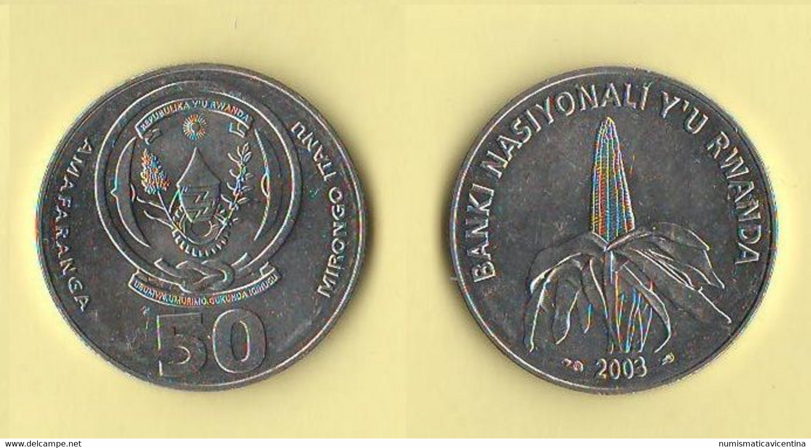 Rwanda 50 Franchi 2003 50 Francs Steel Coin - Rwanda