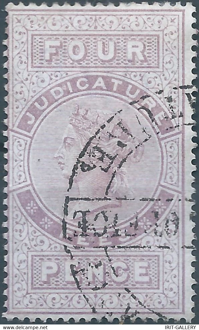 Great Britain-ENGLAND,Queen Victoria,1880-1900 Revenue Stamp Tax Fiscal,JUDICATURE FEES,4 Pence,Used - Fiscali