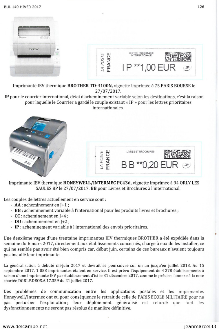 ACEMA Bulletin N° 140 Hiver 2017 étude Sur Les Empreintes Des Machines à Affranchir - Français (àpd. 1941)