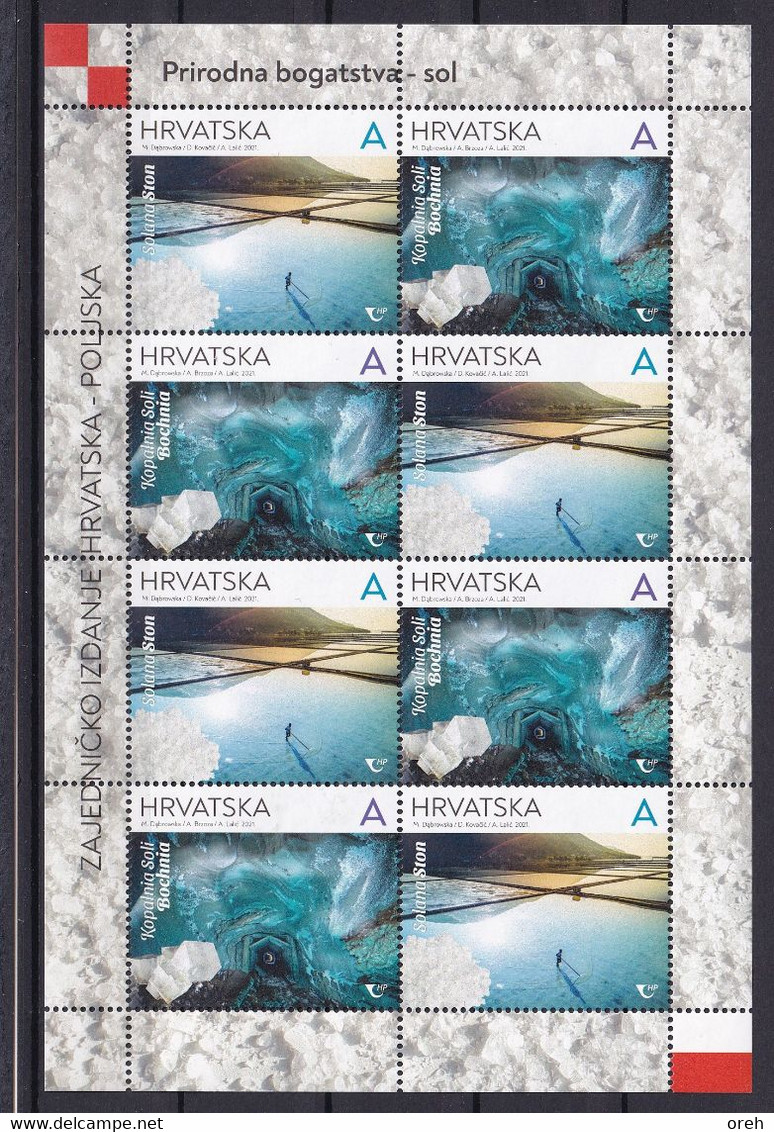 CROATIA 2021,JOINT ISSUES POLAND CROATIA, SALT,CRYSTAL,MNH - Minéraux