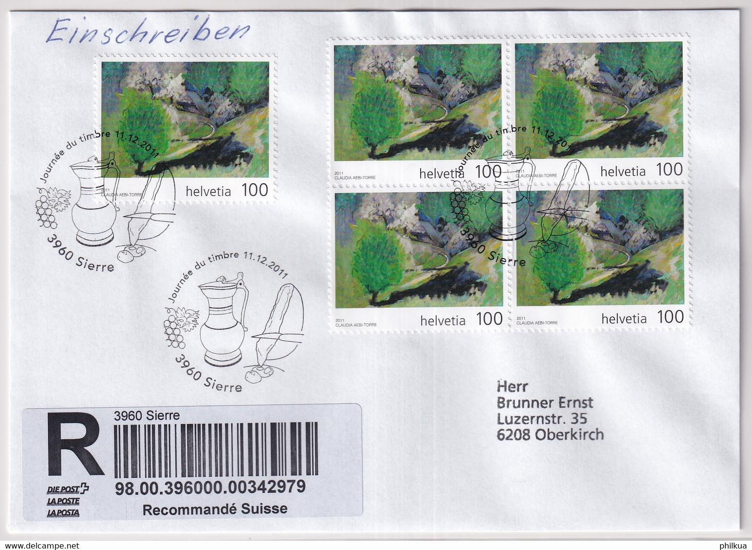 Zumstein 1407, / Mi. 2211 Auf Einschreibebrief Mit Sonmderstempel RÄTIA 2011 CHUR - Covers & Documents