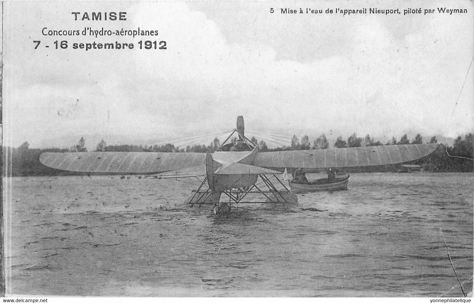 BELGIQUE  -TAMISE - Concours D'hydro Aeroplanes -pilote : Weyman -aviation -hydravion (top Dd 43 ) - Temse