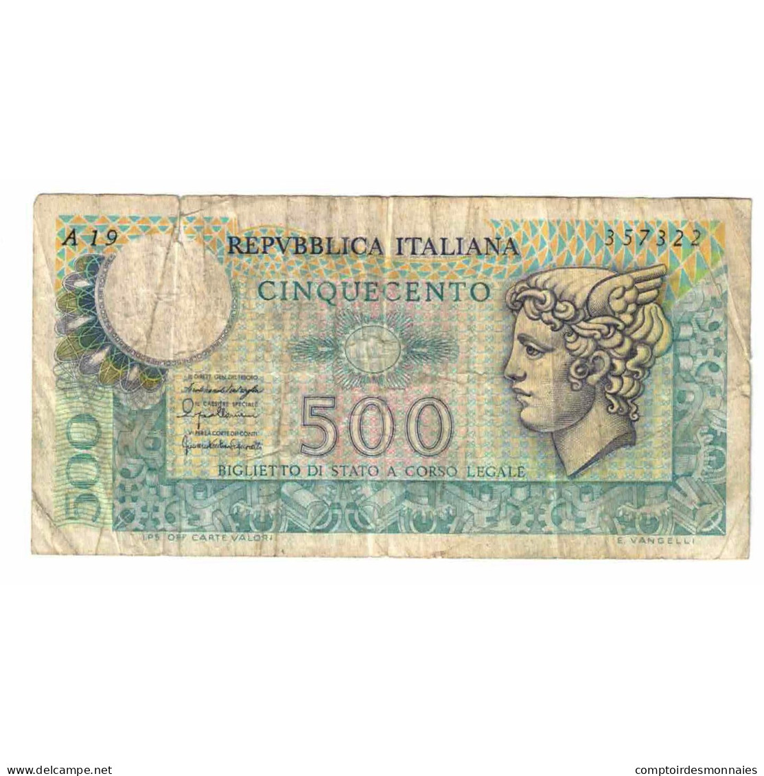 Billet, Italie, 500 Lire, 1976, 1976-06-05, KM:95, AB - 500 Liras