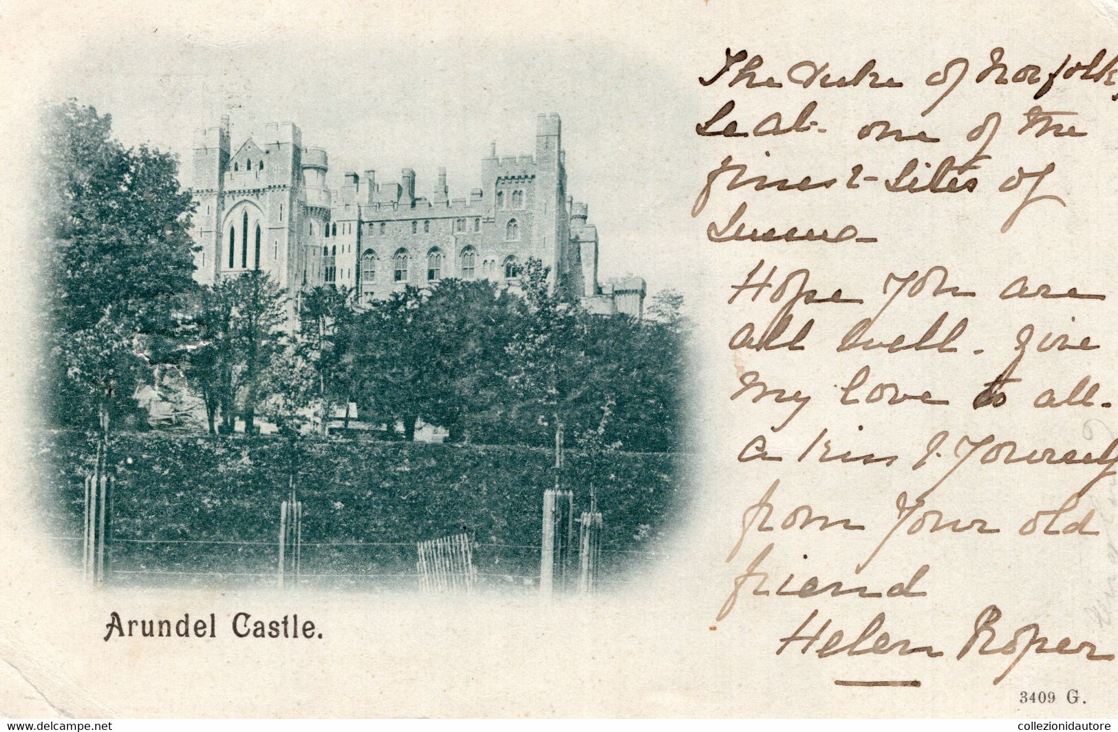 ARUNDEL - ARUNDEL CASTLE - CARTOLINA FP SPEDITA NEL 1901 - Arundel