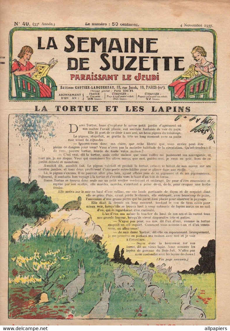 La Semaine De Suzette N°49 Comment On évite Des Bains De Pieds Au Zouave De L'Alma - Défense De Beauvoir - Blouse Raglan - La Semaine De Suzette