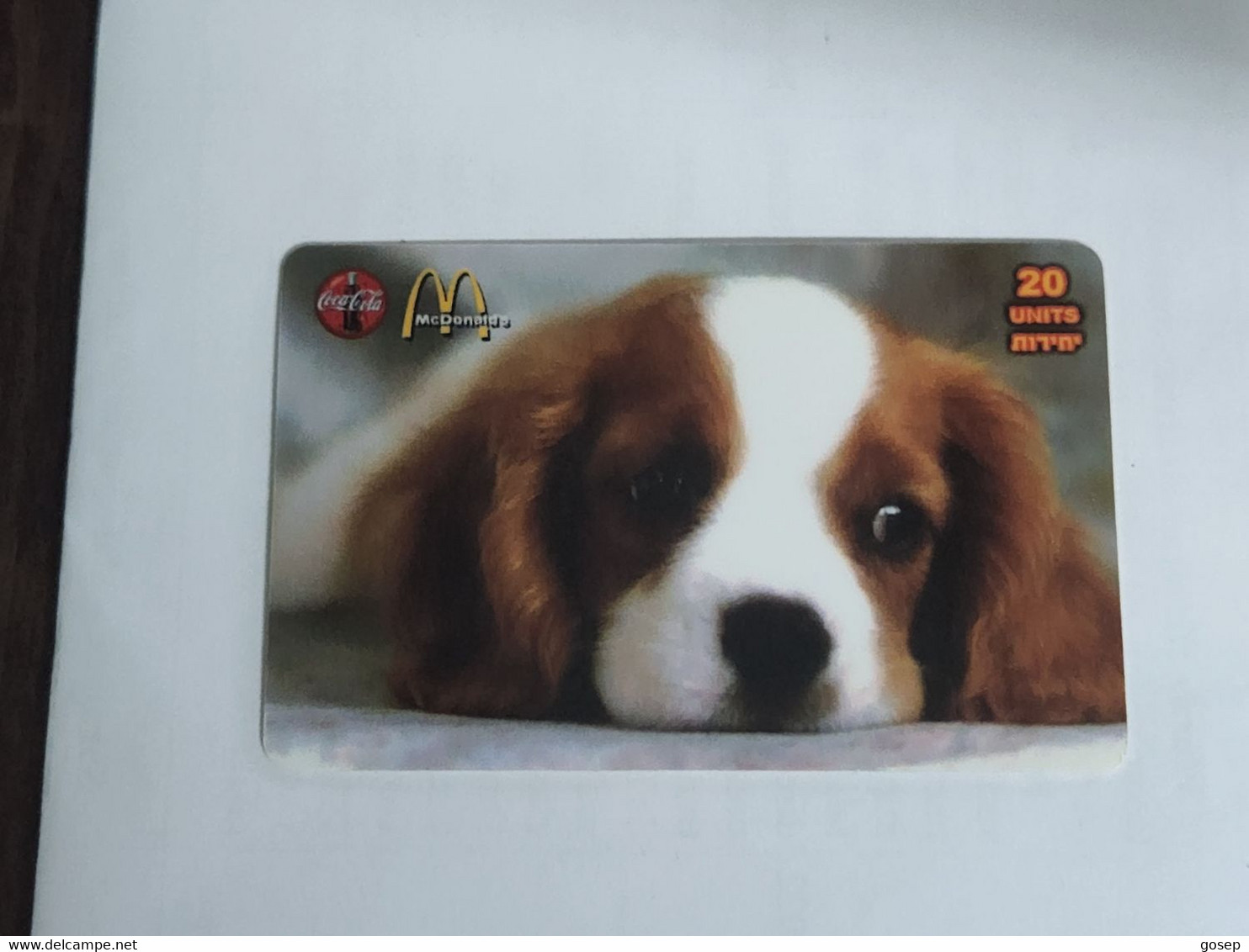 Israel-mcDonald's-coca Cola-DOG-(20units)-(3)-(tirage-154/500)-(21727971)-(31.5.2002)-used Card - Hunde