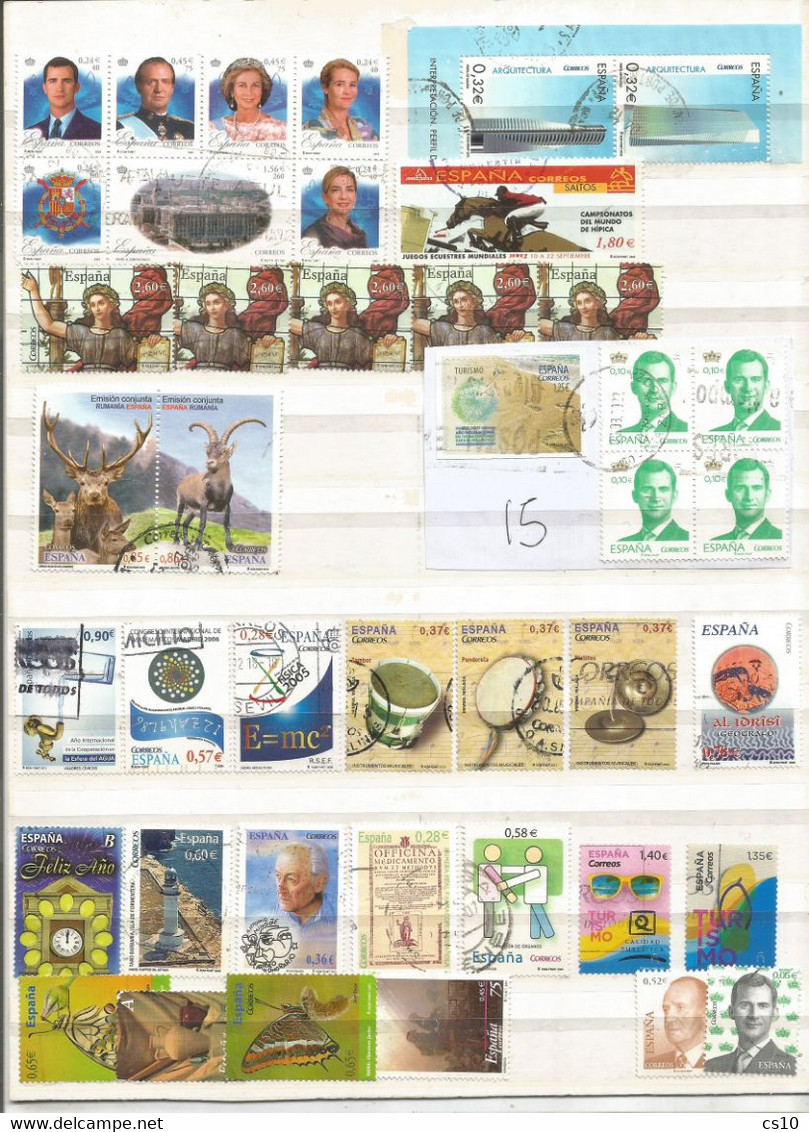 Spain 2 Scans Lot Used Stamps With Blocks Pairs Etc - Only € Issues - Vrac (max 999 Timbres)